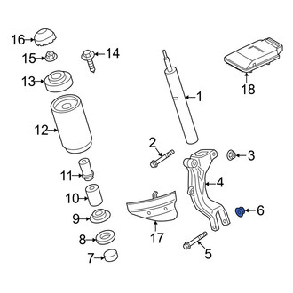 Porsche OE - Suspension Shock Absorber Mount Nut