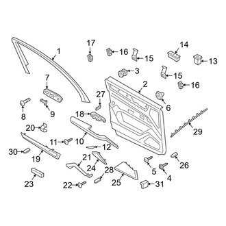 Porsche OE - Front Door - Interior Trim (Partial Leather)