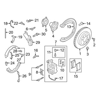 Porsche OE - Rear Suspension - Brake Components (W/O Ceramic Brakes, 19" Wheels)