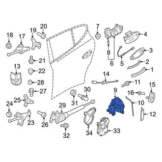 Porsche OE - Rear Right Door Latch Assembly