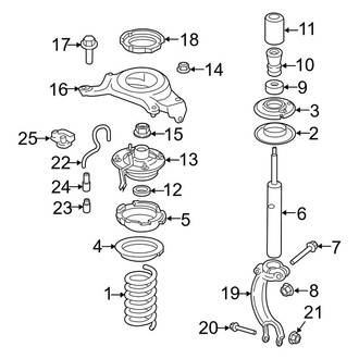 Porsche OE - Front Suspension - Struts & Components (W/O Auto Leveling System), (Gas)