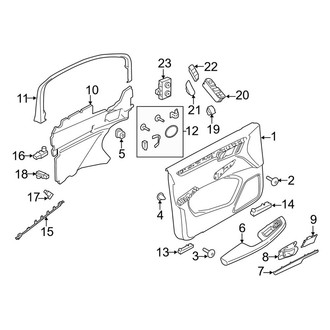 Porsche OE - Front Door - Interior Trim (Leatherette), (Gas)