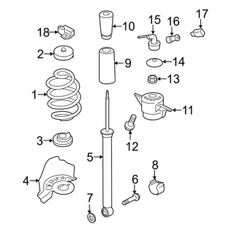 Porsche OE - Rear Suspension - Shocks & Components (W/O Auto Leveling System)