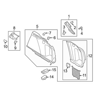 Porsche OE - Rear Body & Floor - Interior Trim (Right Side, Side Panels), (Gas)