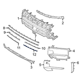 Porsche OE - Front Center Left Grille Molding