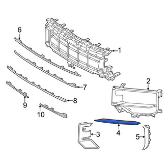 Porsche OE - Front Center Left Grille Molding