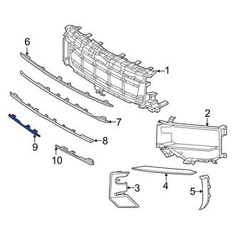 Porsche OE - Front Center Right Grille Molding