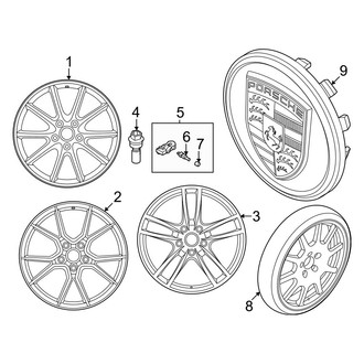 Porsche OE - Wheels (20"), (Base / Coupe / E-Hybrid / E-Hybrid Coupe / S E-Hybrid / S E-Hybrid Coupe / Turbo E-Hybrid / Turbo E-Hybrid Coupe / Turbo GT Coupe)