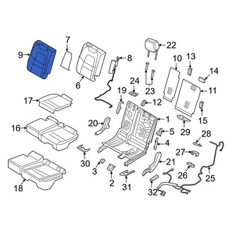 Porsche OE - Rear Left Seat Back Cushion Cover