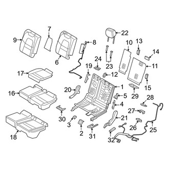 Porsche OE - Seats & Tracks - Rear Seat Components (Comfort Seat, Driver Side)
