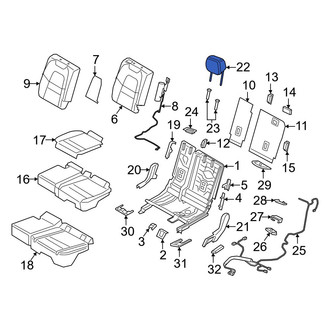 Porsche OE - Rear Right Headrest
