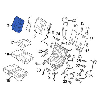 Porsche OE - Rear Left Seat Back Cushion Cover
