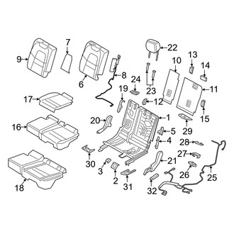 Porsche OE - Seats & Tracks - Rear Seat Components (Driver Side Sport Seat)