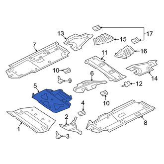 Porsche OE - Center Left Floor Pan Splash Shield