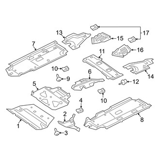 Porsche OE - Pillars, Rocker & Floor - Under Cover & Splash Shields (W/O Off-Road Package), (Base / Coupe / S / S Coupe / Turbo GT Coupe)
