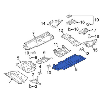 Porsche OE - Center Left Floor Pan Splash Shield
