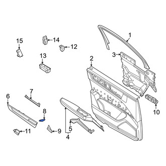 Porsche OE - Front Right Lower Interior Door Pull Handle Cap