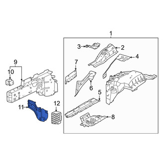 Porsche OE - Front Left Frame Side Member Reinforcement Bracket