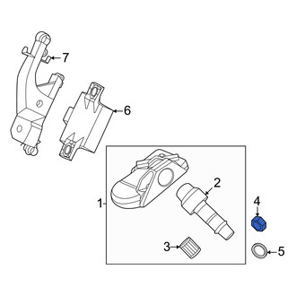 Porsche OE - Tire Pressure Monitoring System (TPMS) Valve Stem Nut