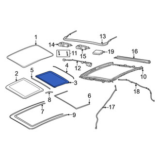 Porsche OE - Front Sunroof Glass