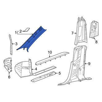 Porsche OE - Left Upper Body A-Pillar Trim Panel