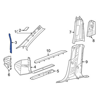 Porsche OE - Left Upper Body A-Pillar Trim Panel