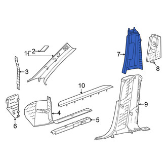 Porsche OE - Left Lower Door Pillar Post Trim Set