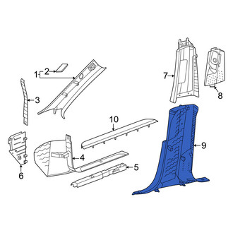 Porsche OE - Right Lower Door Pillar Post Trim Set