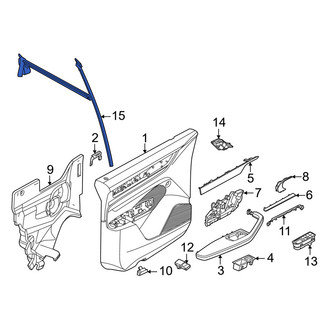 Porsche OE - Front Left Inner Door Window Belt Weatherstrip