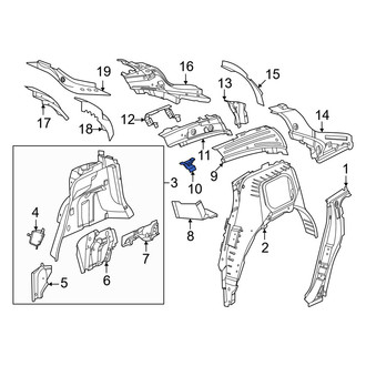 Porsche OE - Left Body D-Pillar Bracket
