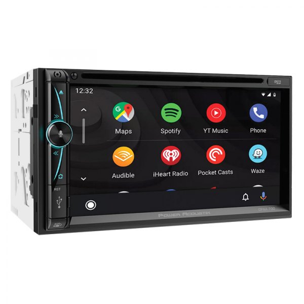 Power Acoustik® - 7" Touchscreen Display Double DIN Multimedia DVD Receiver with Bluetooth, Android Auto, Apple CarPlay, Siri, Google Assistant, Rear Camera Connectivity, Steering Wheel Control
