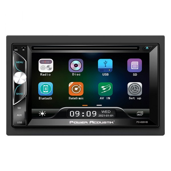 Power Acoustik® - 6.2" Double DIN Receiver with Bluetooth, Steering Wheel Control