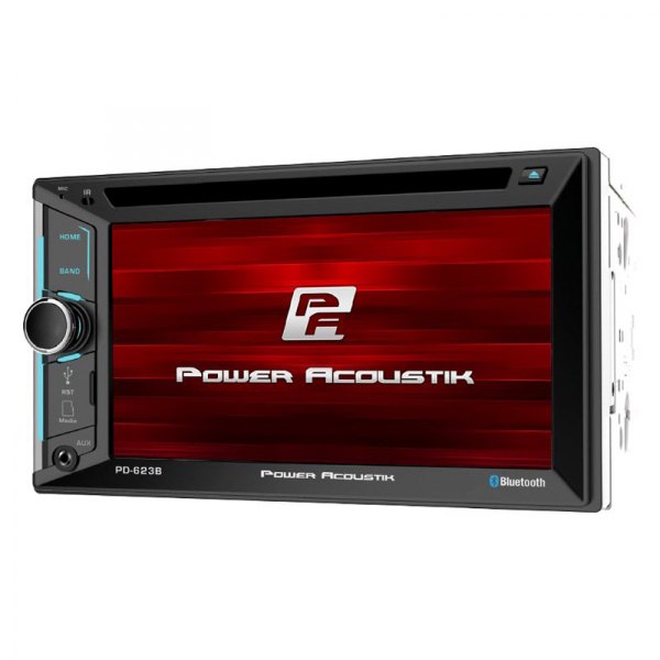 Power Acoustik® - 6.2" Touchscreen Display Double DIN Multimedia DVD Receiver with Bluetooth, Rear Camera Connectivity, Steering Wheel Control