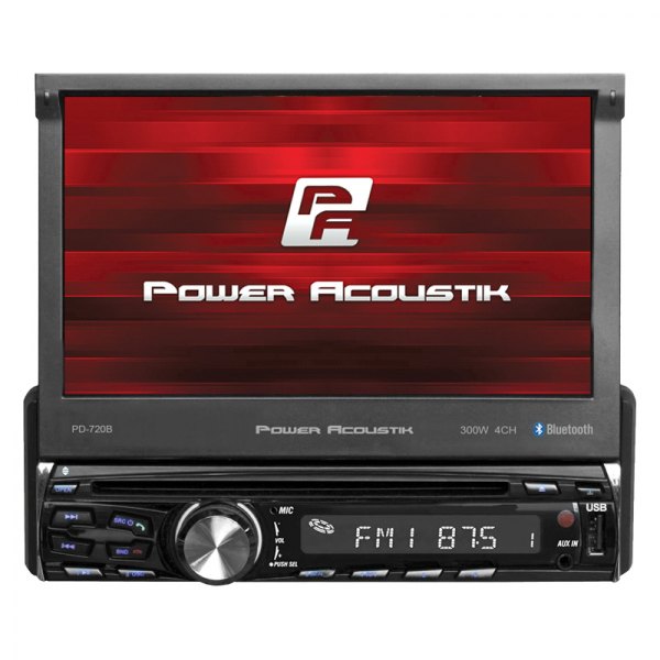 Power Acoustik® - 7" Touchscreen Display Single DIN Receiver with Bluetooth, Android Auto, Rear Camera Connectivity, Steering Wheel Control