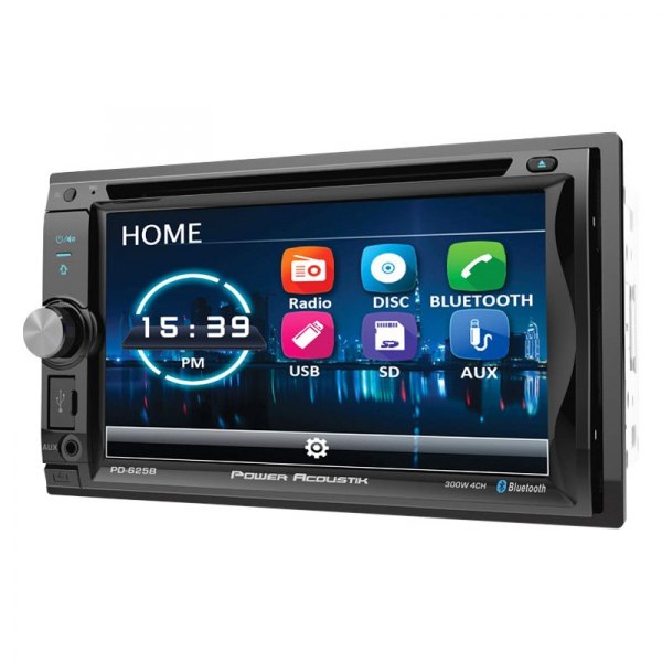 Power Acoustik® - 6.2" Touchscreen Display Double DIN Multimedia DVD Receiver with Bluetooth, Rear Camera Connectivity, Steering Wheel Control