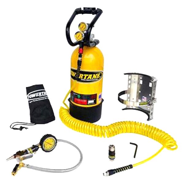 Power Tank® - 10 lb Team Yellow CO2 Tank Portable Air System with 0 to 60 psi Tire Inflator