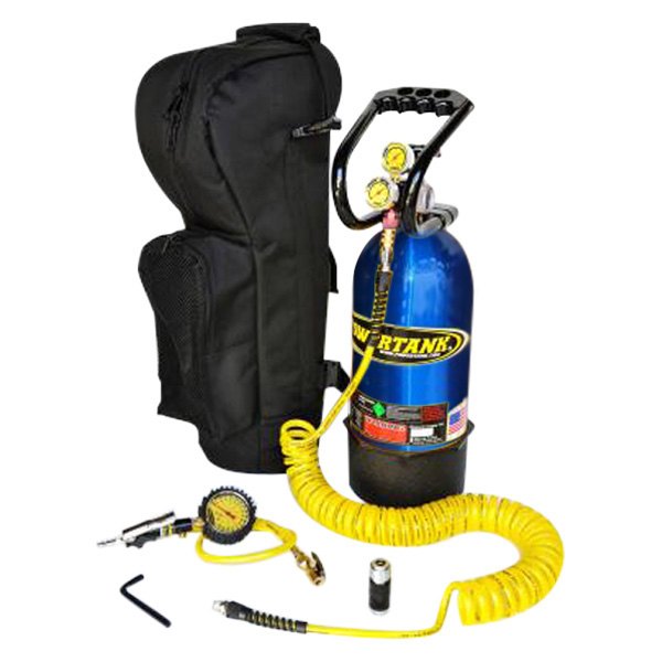 Power Tank® - 10 lb Candy Blue CO2 Tank Track Pack Portable Air System with 0 to 60 psi Tire Inflator