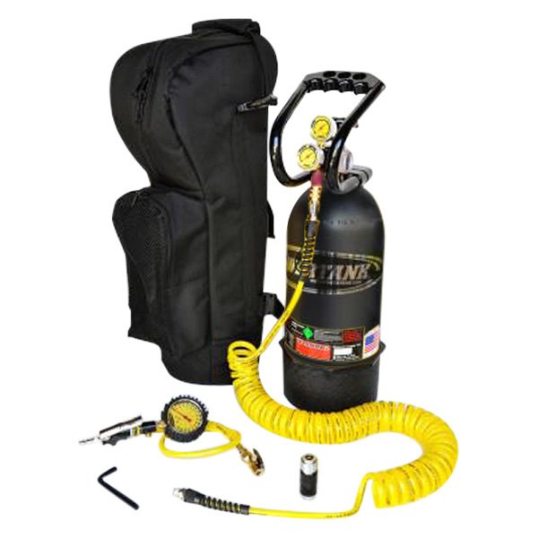 Power Tank® - 10 lb Matte Black CO2 Tank Track Pack Portable Air System with 0 to 60 psi Tire Inflator