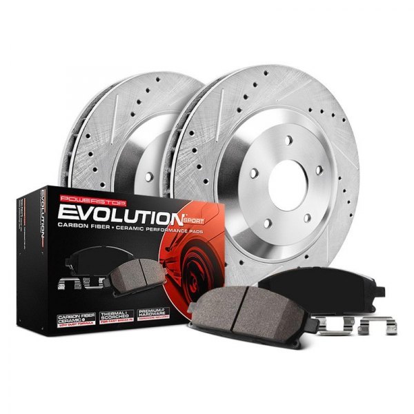  PowerStop® - 1-Click Z23 Evolution Sport Drilled and Slotted Front Brake Kit without Calipers