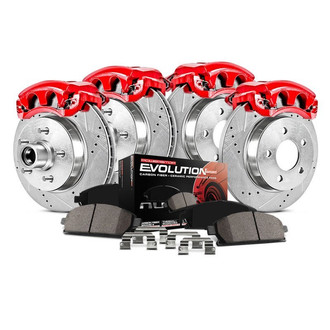 PowerStop® - 1-Click Z23 Evolution Sport Drilled and Slotted Front and Rear Brake Kit with Calipers
