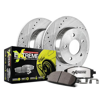 PowerStop® - 1-Click Street Warrior Z26 Drilled and Slotted Rear Brake Kit