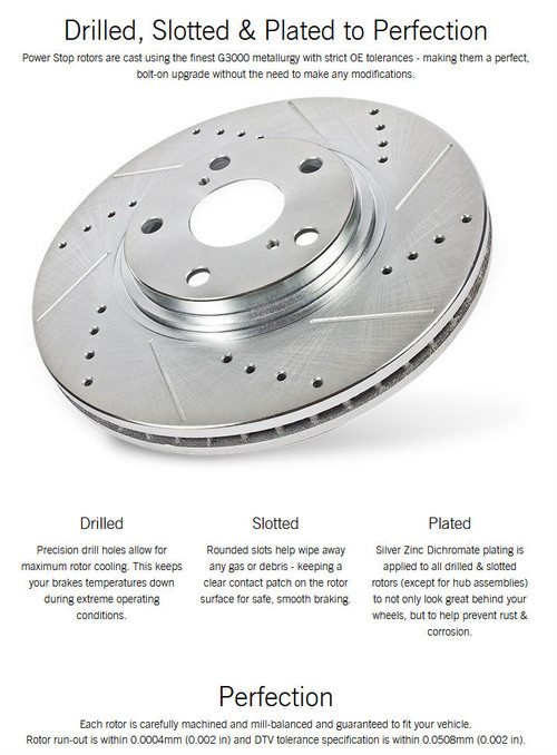 Power Stop Drilled And Slotted Brake Rotors AR8259/8260XPR - Performance Upgrade