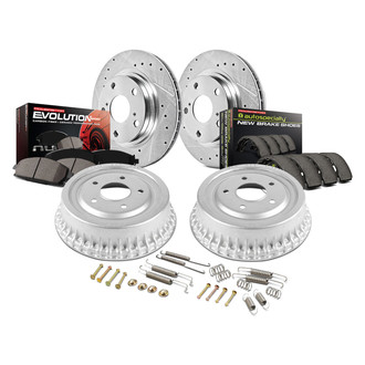 PowerStop® - 1-Click Z23 Evolution Drilled and Slotted Disc and Drum Front and Rear Brake Kit