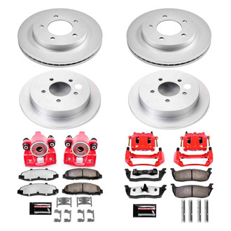 PowerStop® - Z36 Extreme Plain Front and Rear Brake Kit with Calipers