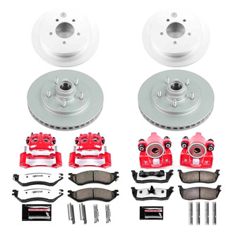 PowerStop® - Z36 Extreme Plain Front and Rear Brake Kit with Calipers