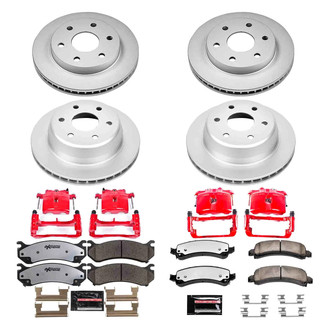 PowerStop® - Z36 Extreme Plain Front and Rear Brake Kit with Calipers