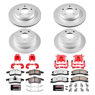 PowerStop® - Z36 Extreme Plain Front and Rear Brake Kit with Calipers