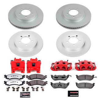 PowerStop® - Z36 Extreme Plain Front and Rear Brake Kit with Calipers