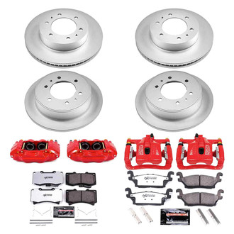 PowerStop® - Z36 Extreme Plain Front and Rear Brake Kit with Calipers