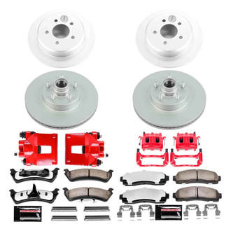 PowerStop® - Z36 Extreme Plain Front and Rear Brake Kit with Calipers